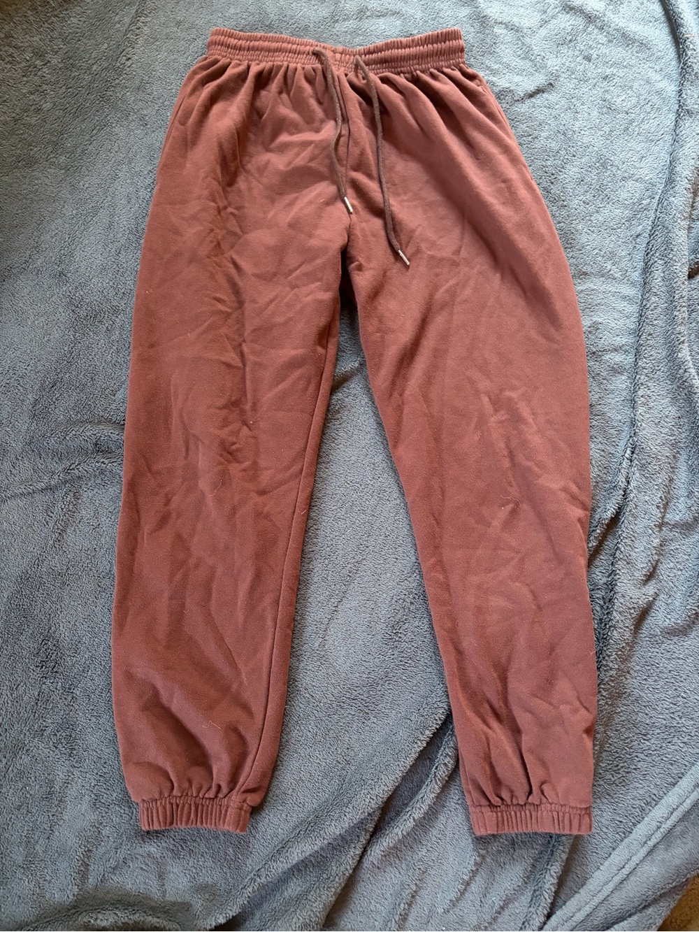 Women's Brown Elastic-Waist Jogger Sweatpants